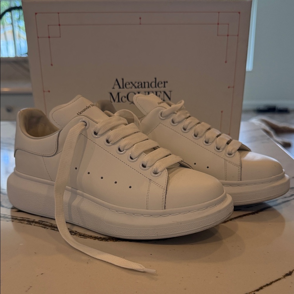 Alexander McQueen Classic White Leather Sneakers